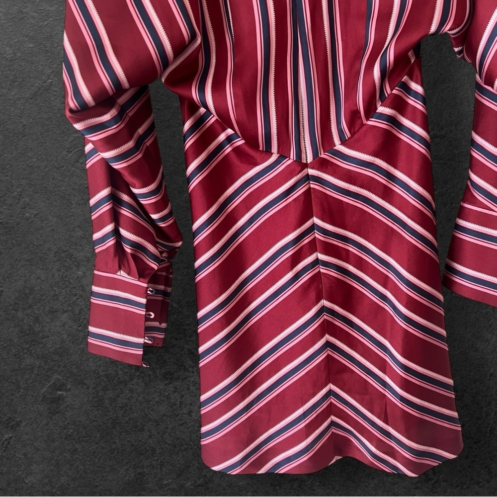 Alexis Tena Striped V-neck A-line Deep Plunge V Mini Dress Size S - Picture 13 of 14